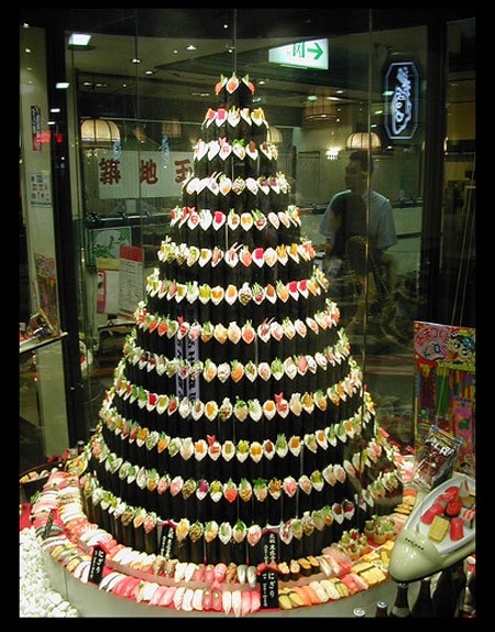 Sushi karácsonyfa