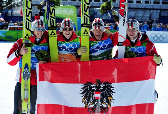 Az osztrák aranyérmes csapat, négy éve