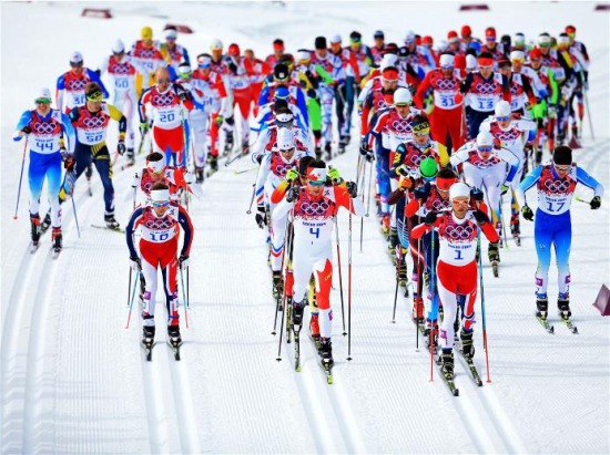 Sochi 2014 Day 3 - Cross Country Men's Skiathlon 15 km Classic + 15 km Free