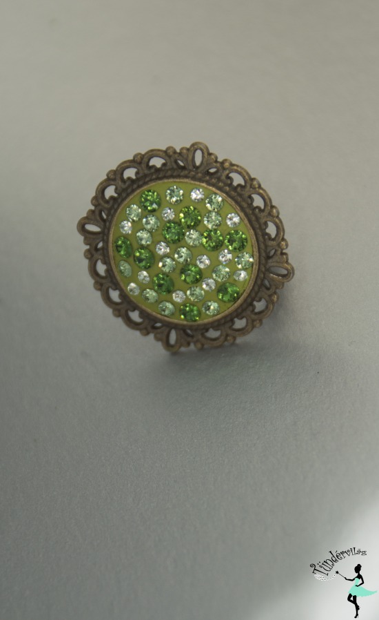 Zöld Swarovski gyűrű
